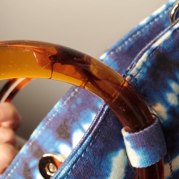 Jelavu Margot vegan‎ tie dye handbag tortoise handle detachable crossbody strap - Picture 7 of 12